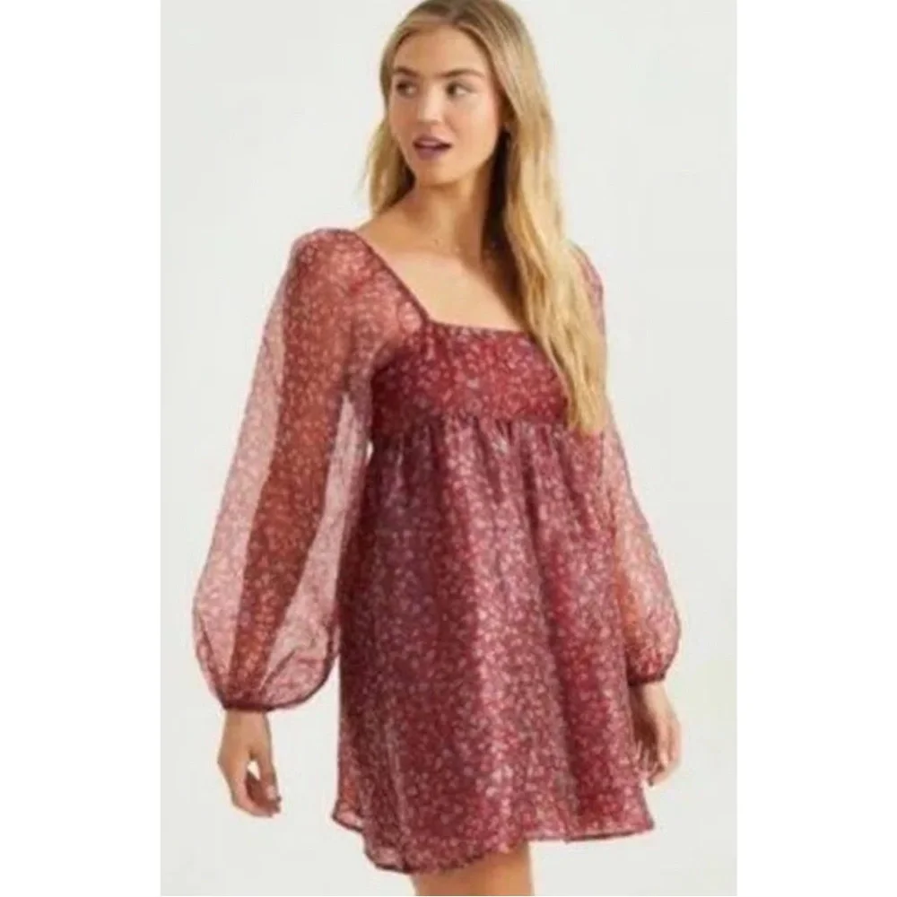 Altar’d State Mini Dress Puff Sleeve size medium NEW WITH TAGS - Picture 1 of 4